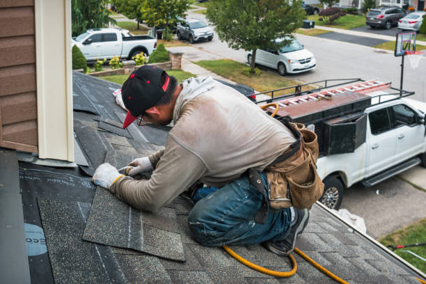 Professional Roofing technician working in Cool, CA